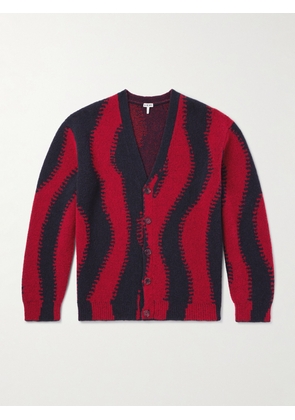 LOEWE - Jacquard-Knit Wool-Blend Cardigan - Men - Red - XS