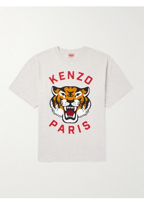 KENZO - Lucky Tiger Logo-Print Cotton-Jersey T-Shirt - Men - Gray - XS