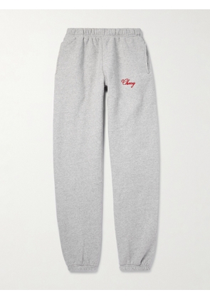 Cherry Los Angeles - Tapered Logo-Embroidered Cotton-Blend Jersey Sweatpants - Men - Gray - XS