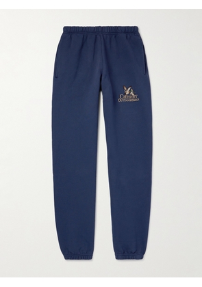 Cherry Los Angeles - Tapered Logo-Embroidered Cotton-Jersey Sweatpants - Men - Blue - XS