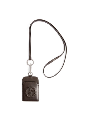 Giorgio Armani Leather Logo Badge Holder