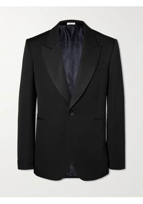 Alexander McQueen - Silk-Satin Trimmed Wool-Twill Blazer - Men - Black - IT 46