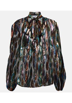 Rixo Moss jacquard chiffon blouse