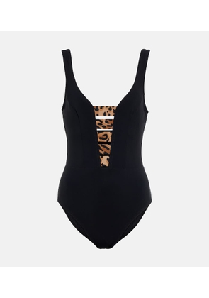 Karla Colletto Leopard-print strap-detail swimsuit