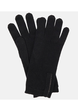 Brunello Cucinelli Embellished cashmere knit gloves