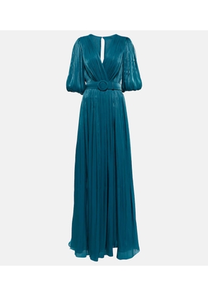 Costarellos Brennie iridescent georgette gown