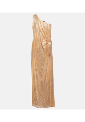 Oséree One-shoulder lamé gown