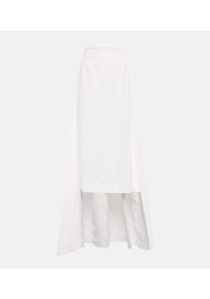 Staud Prunella cape-detail cotton-blend midi skirt