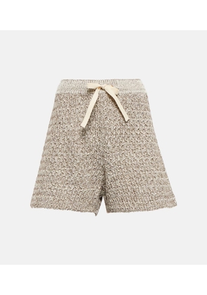 Jil Sander Open-knit cotton-blend shorts