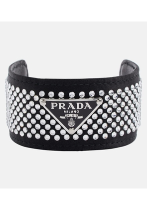 Prada Crystal-embellished logo bracelet