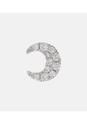 Maria Tash Diamond Moon Small 18kt white gold single earrings with white diamonds