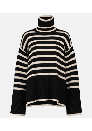 Toteme Striped turtleneck wool-blend sweater