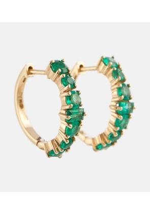 Ileana Makri Rivulet 18kt gold hoop earrings with emeralds
