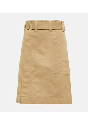 Lemaire Belted cotton and linen miniskirt