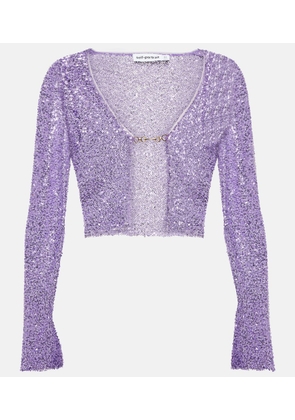 Self-Portrait Sequined cropped cardigan