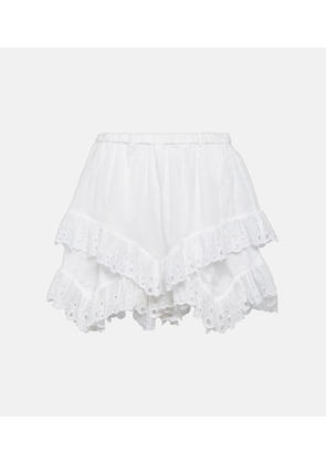 Marant Etoile Kaddy embroidered cotton shorts