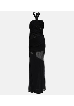 Tom Ford Paneled semi-sheer cutout gown