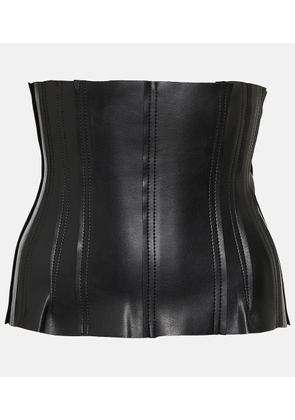 Norma Kamali Grace faux leather corset top