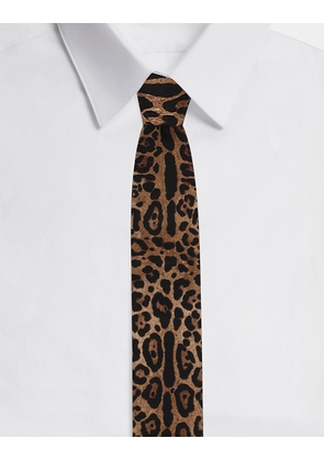 Dolce & Gabbana 6-cm Blade Tie In Leopard-print Silk Twill - Man Ties And Pocket Squares Animal Print Silk Onesize