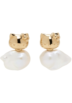 JIWINAIA Gold Hello Kitty Edition Pet Pearl Earrings