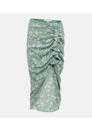 Veronica Beard Hazel floral asymmetric midi skirt