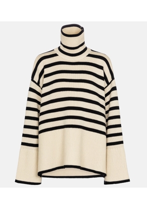 Toteme Striped turtleneck wool-blend sweater