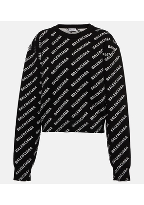 Balenciaga Logo jacquard cotton-blend sweater