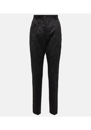 Dolce&Gabbana Jacquard high-rise cropped pants