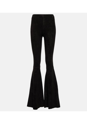 Stouls High-rise suede flared pants