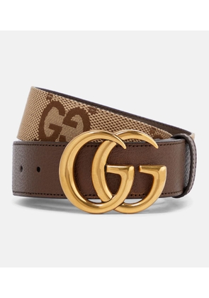 Gucci Jumbo GG Marmont leather-trim canvas belt