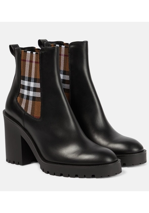 Burberry Burberry Check leather ankle boots