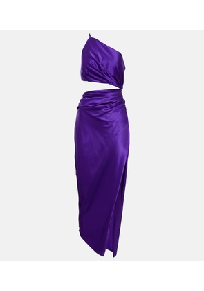 The Sei One-shoulder cutout silk midi dress