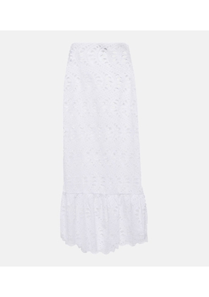 Giambattista Valli Broderie anglaise cotton midi skirt