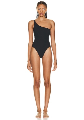 Wolford Ultra Texture High Leg One Piece Swimsuit in Black - Black. Size XS (also in ).