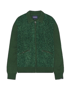 thisisneverthat Velvet Knit Zip Polo in Green - Green. Size S (also in M).