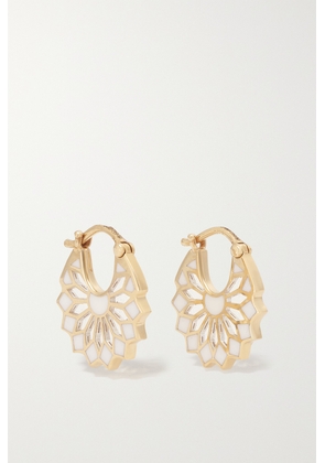 L’Atelier Nawbar - The Mini Lady Sursock 18-karat Gold Enamel Hoop Earrings - One size