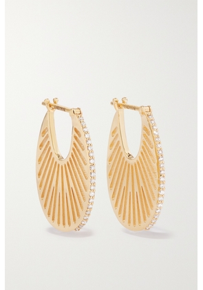 L’Atelier Nawbar - Flat Ray Large 18-karat Gold Diamond Hoop Earrings - One size