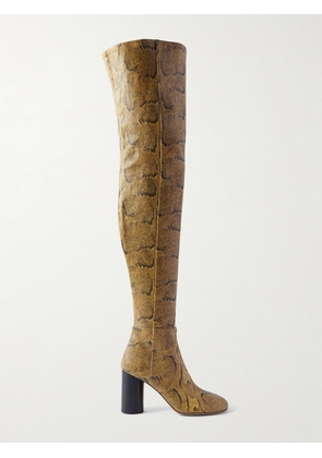 Isabel Marant - Lelta Snake-effect Leather Over-the-knee Boots - Yellow - FR36,FR37,FR38,FR39,FR40,FR41