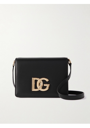 Dolce & Gabbana - 3.5 Embellished Leather Shoulder Bag - Black - One size