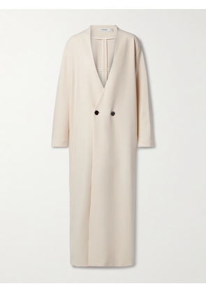 FFORME - Alva Oversized Double-breasted Wool-blend Crepe Coat - Neutrals - medium,large