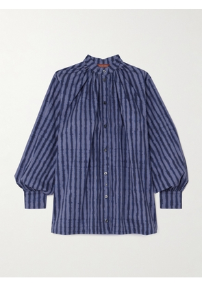 Altuzarra - Teresa Striped Cotton-blend Poplin Shirt - Blue - x small,small,medium,large,x large