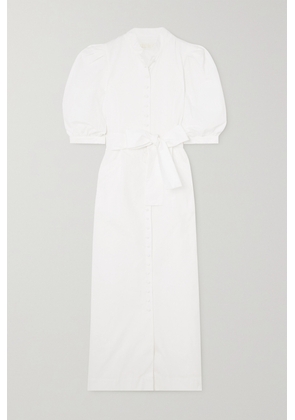 DESTREE - Amoako Belted Cotton-poplin Maxi Dress - White - small,medium,large