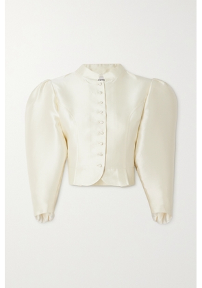 DESTREE - Amoako Cropped Faille Jacket - White - x small,small,medium,large