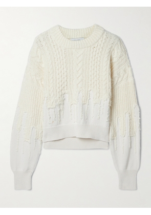 La Ligne - Allan Cable-knit Wool-blend Sweater - Ivory - x small,small,medium,large,x large