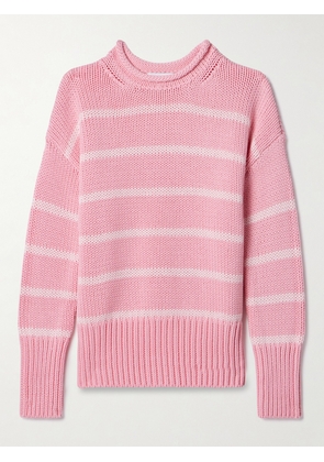 La Ligne - Marina Striped Cotton Sweater - Pink - x small,small,medium,large,x large