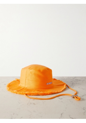 Jacquemus - Le Bob Artichaut Embellished Frayed Cotton-canvas Bucket Hat - Orange - 56,58,60