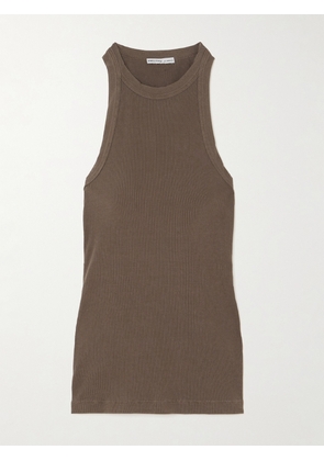James Perse - Ribbed Stretch-supima Cotton Tank - Brown - 0,1,2,3,4