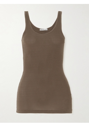 James Perse - The Daily Ribbed Supima Cotton-blend Tank - Brown - 0,1,2,3,4