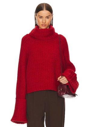 L'Academie Idriya Sweater in Red. Size L.