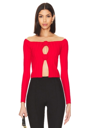 Lovers and Friends Liora Rosette Sweater in Red. Size L, M, S, XL, XXS.